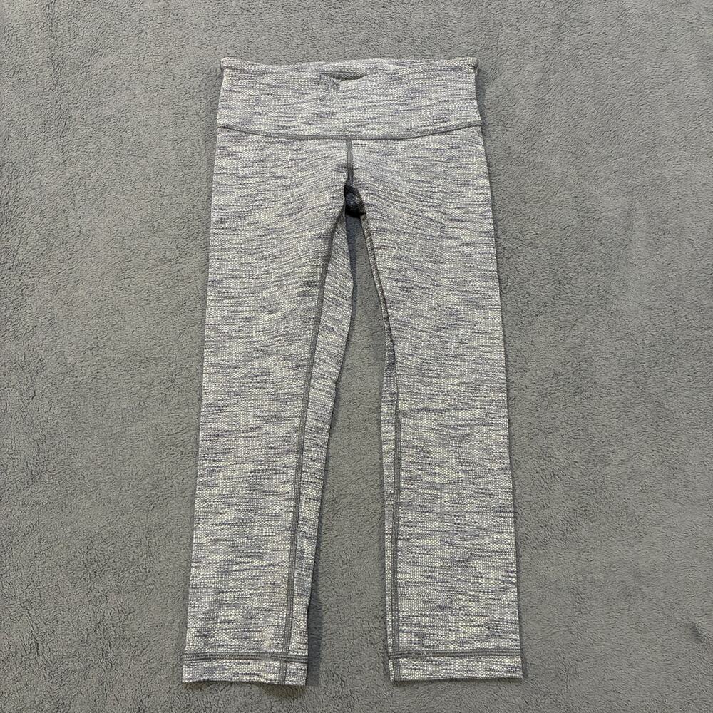 Lululemon Wunder Under Heathered Grey High Rise Cropped Leggings Women’s Size 4